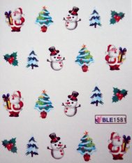 Vodolepky na zdobení nehtů - Vánoční stromky BLE1581 20 ks