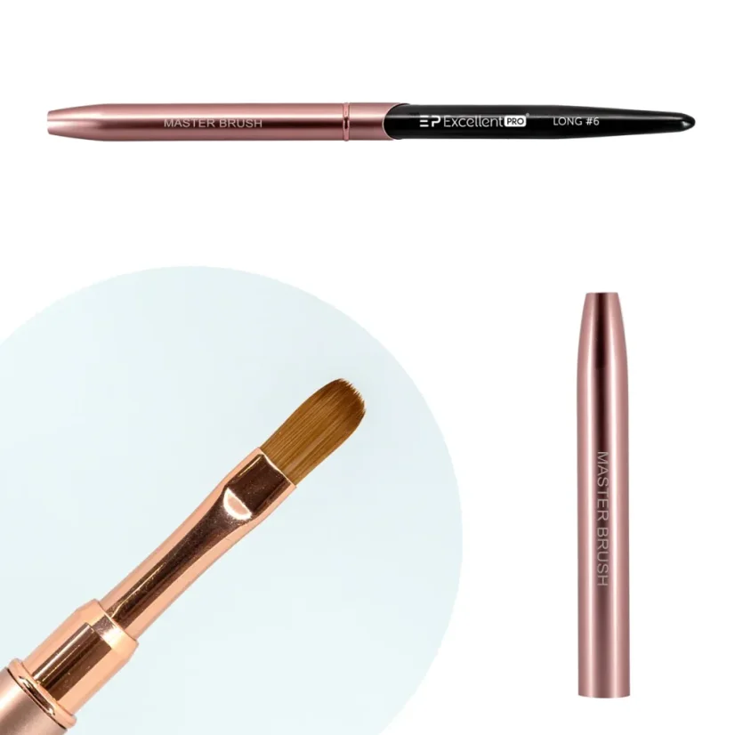 Oválný štětec na gel Excellent PRO Long #6 (Pink&Black)