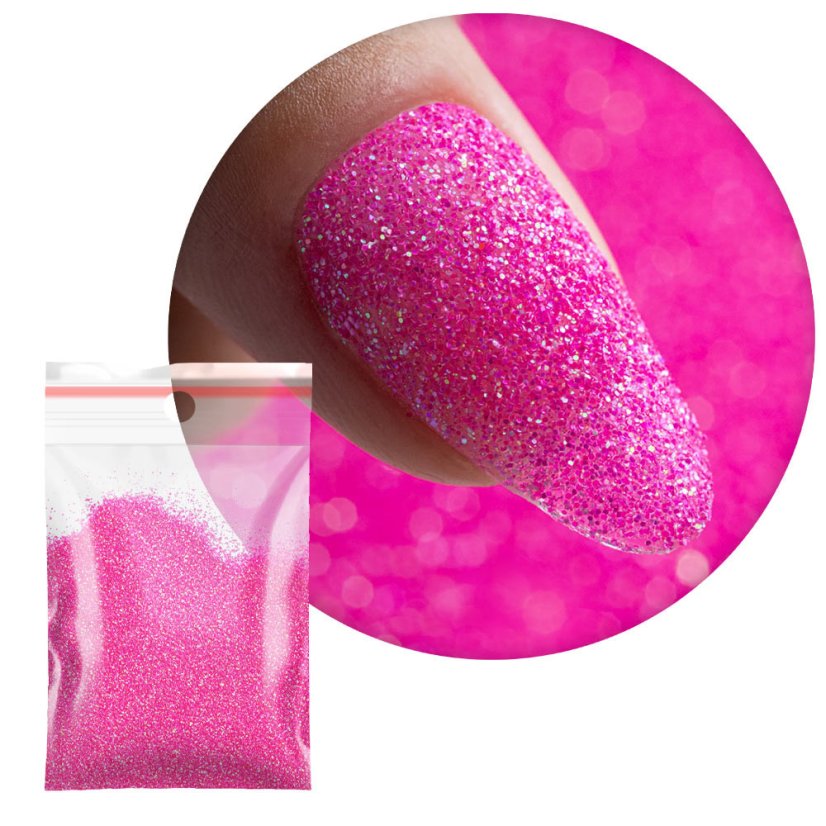 Brokát na zdobení nehtu - Neon pink Barbie