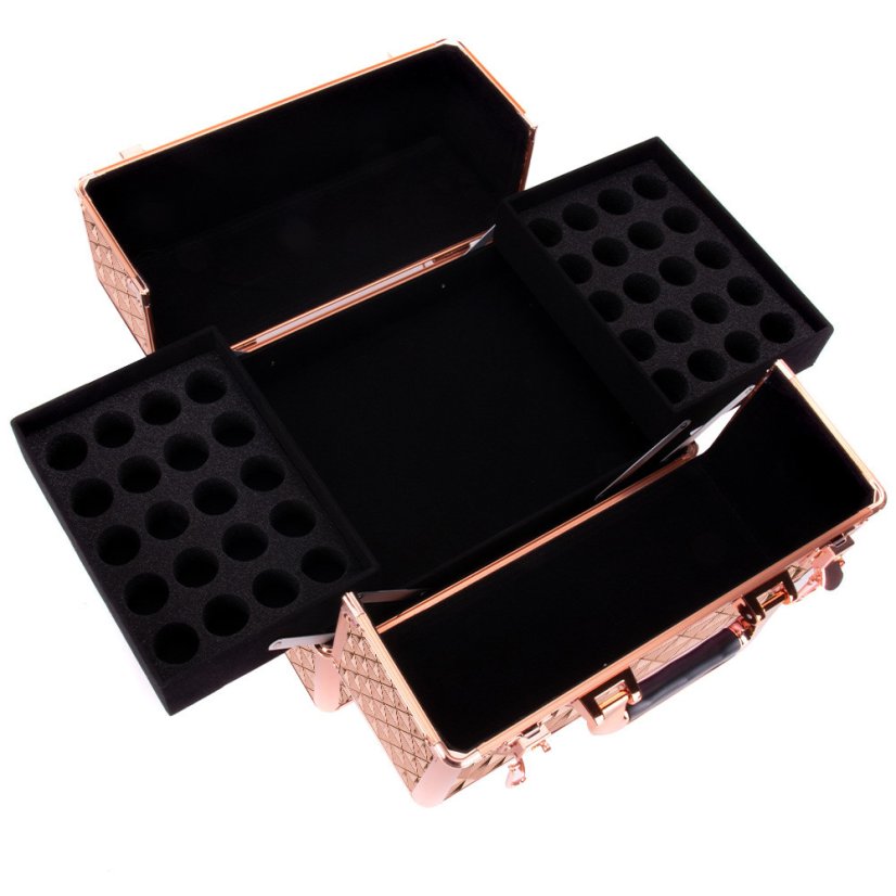 Kozmetický kufrík XL Diamond 3D zlatý
