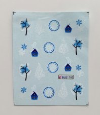 Vodolepky na zdobenie nechtov - Blue Winter BLE1762
