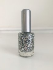 Lak na nehty Stříbrný glitter s barevnými odlesky Dekor - 10ml