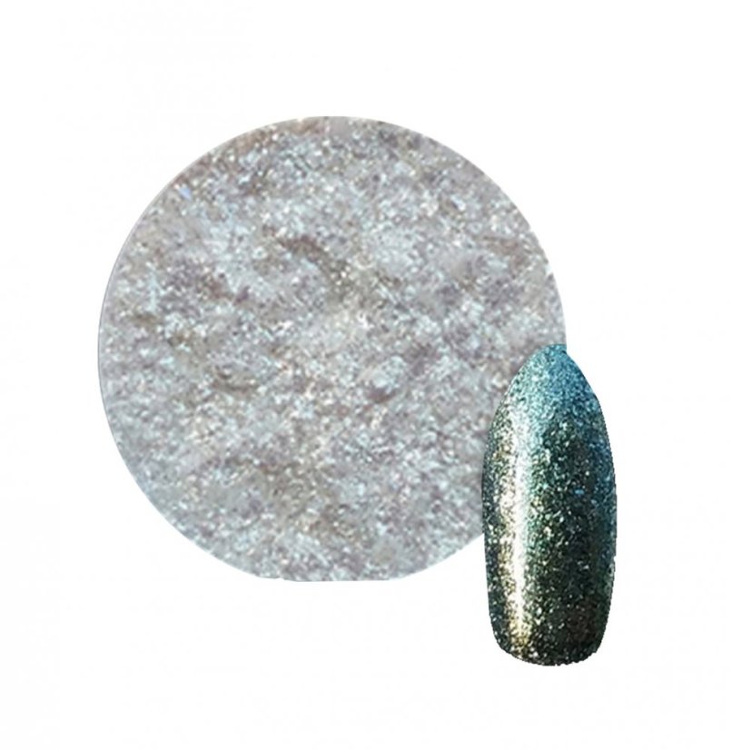 Diamond Glitter Efekt na zdobení nehtů - Silver 02