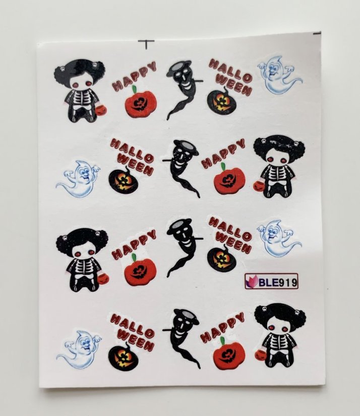 Vodolepky na zdobení nehtů - Halloweenská strašidla BLE919