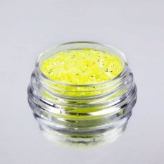 Fluorescentní brokát s šestihránky na nehtovou modeláž- Neonová Yellow
