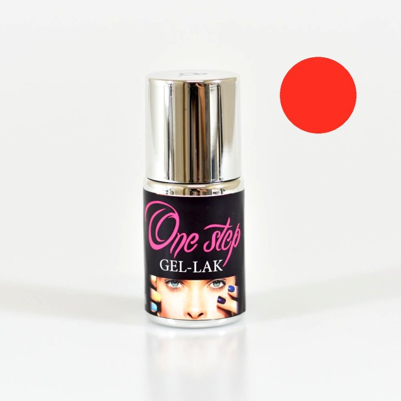 ONE STEP gel lak na gelové nehty - neonově oranžová 10ml