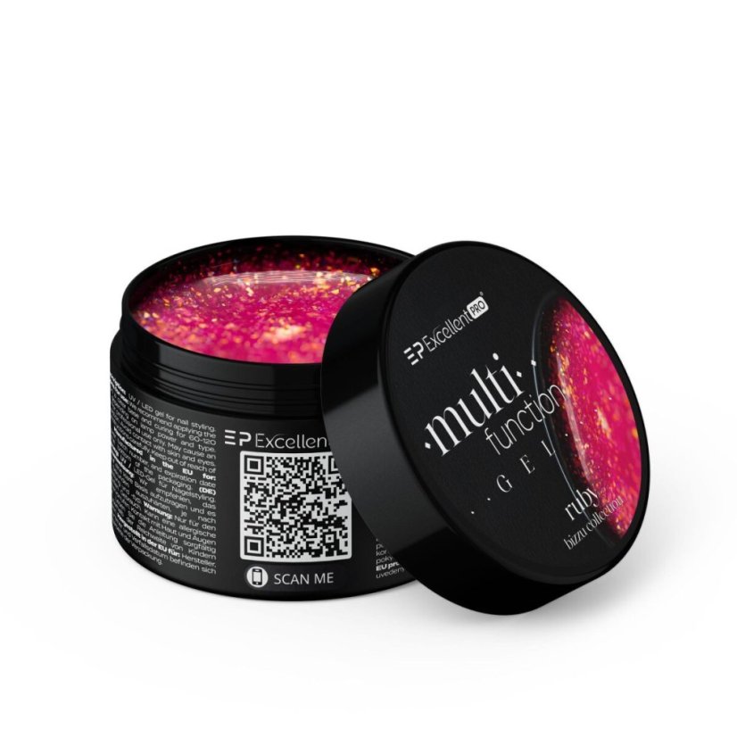 Multifunkčný stavebný gél s časticami Ruby 15g