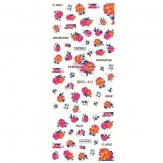 Vodolepky na zdobenie nechtov - Farebné kvety DS-455
