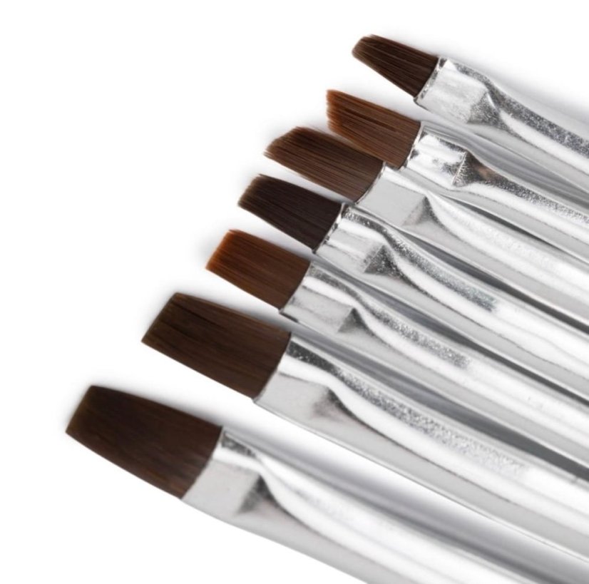 Sada štětců na gelové nechty 7ks - černé