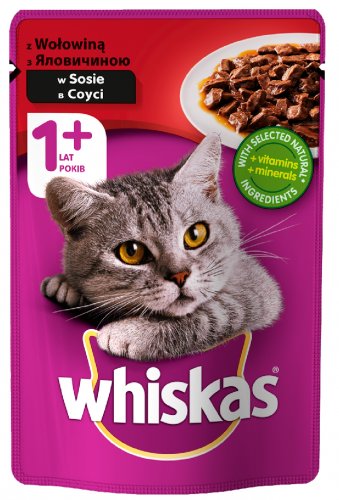 Whiskas šťavnaté krmivo pre mačky hovädzie 100 g