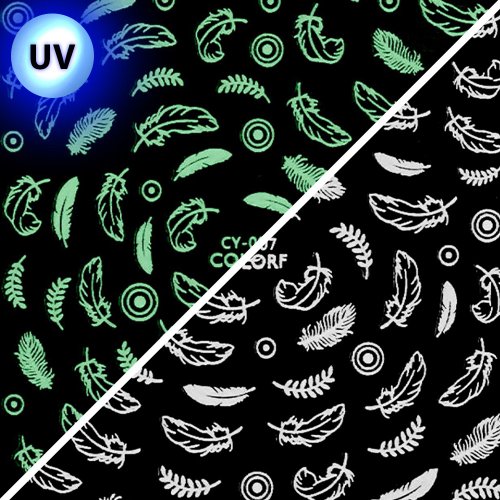 Nálepky na nechty žiariace v UV hviezdach CY-077