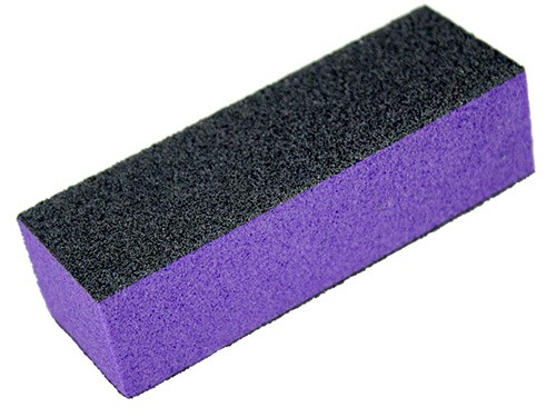 Brusný blok na nehty - fialový třístranný