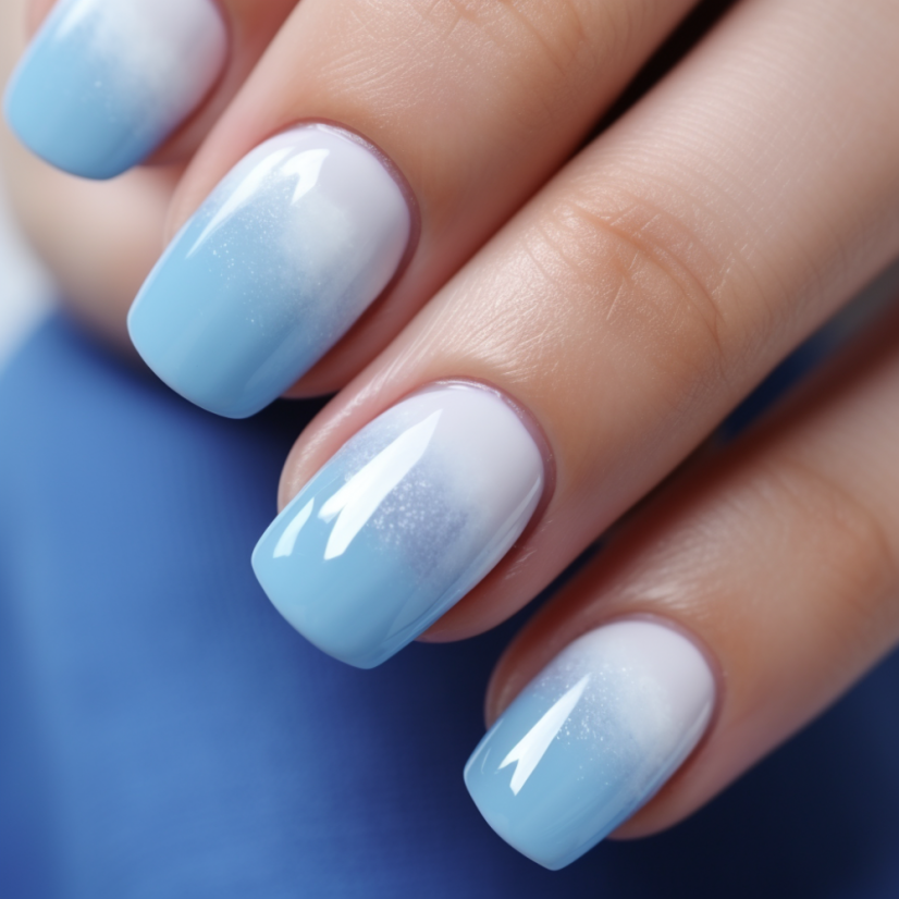 Ombre snehovej kráľovny s Gél -lakmi - One Coat