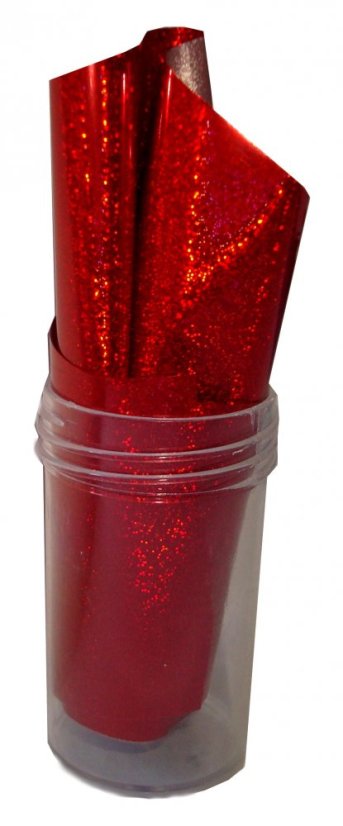 Zdobící fólie na nehty - Red Glitter č. 29