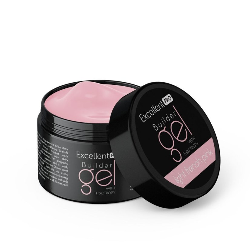 EXCELLENT PRO STAVEBNÍ UV/LED GEL S TEKUTOU PAMĚTÍ -  Light FRENCH PINK 15g