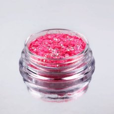 Nehtyprofi Fluorescentní brokát s šestihránky - Neon red-pink