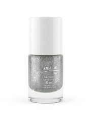 Lak na nehty Stříbrný glitter s barevnými odlesky Dekor - 10ml