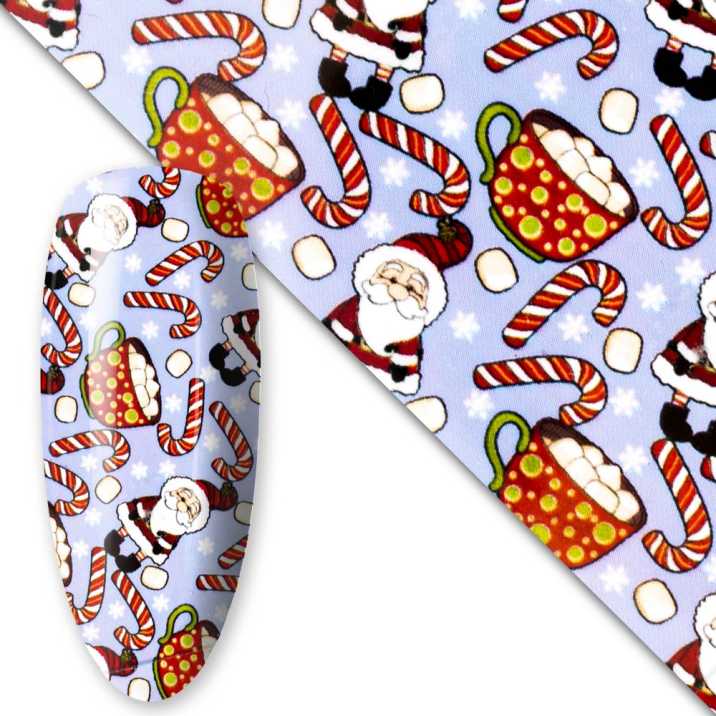 Vianočná fólia 100cm - Santa Marshmallow