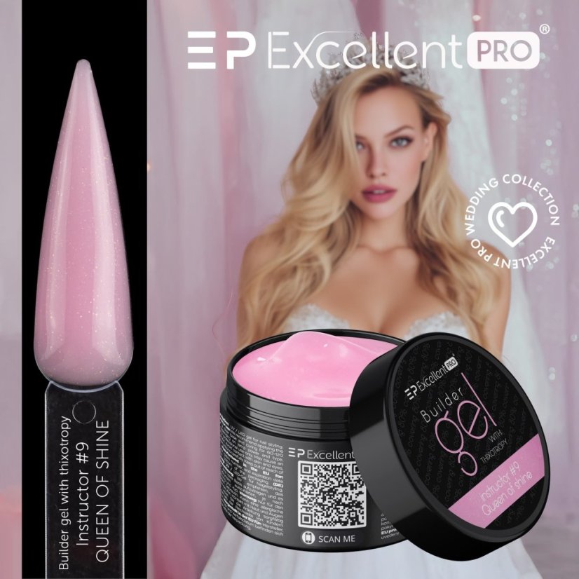 STAVEBNÍ UV/LED GEL S TEKUTOU PAMĚTÍ - Instructor#9 QUEEN OF SHINE 50g