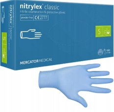Nitrilové rukavice bez prášku  Nitrylex Classic S 100 ks modré