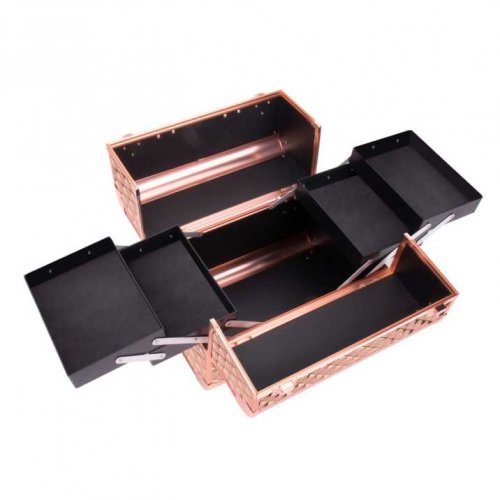 Kozmetický kufrík L Diamond 3D zlatý