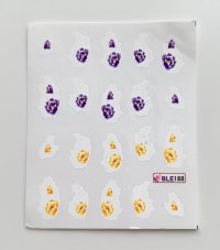 Vodolepky na zdobenie nechtov - Žlté a fialové kvety BLE188