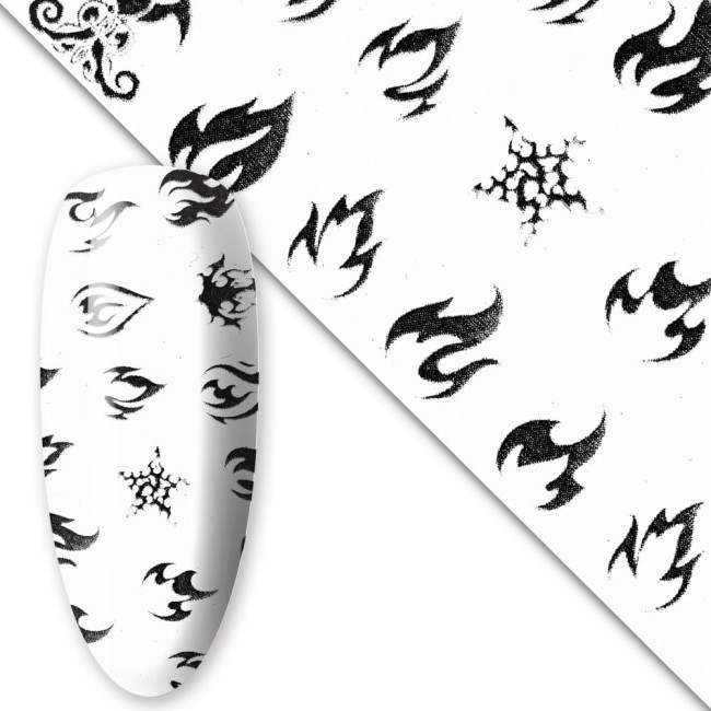 Zdobící transfer folie- černý plamínek