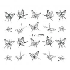 Nehtyprofi Vodolepky na zdobení nehtů BLE246 - Černobílí motýlci