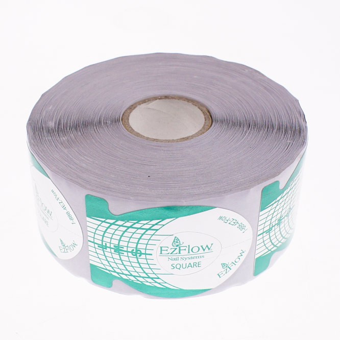 Papírové šablony na nehty zaoblené EzFlow - zelené