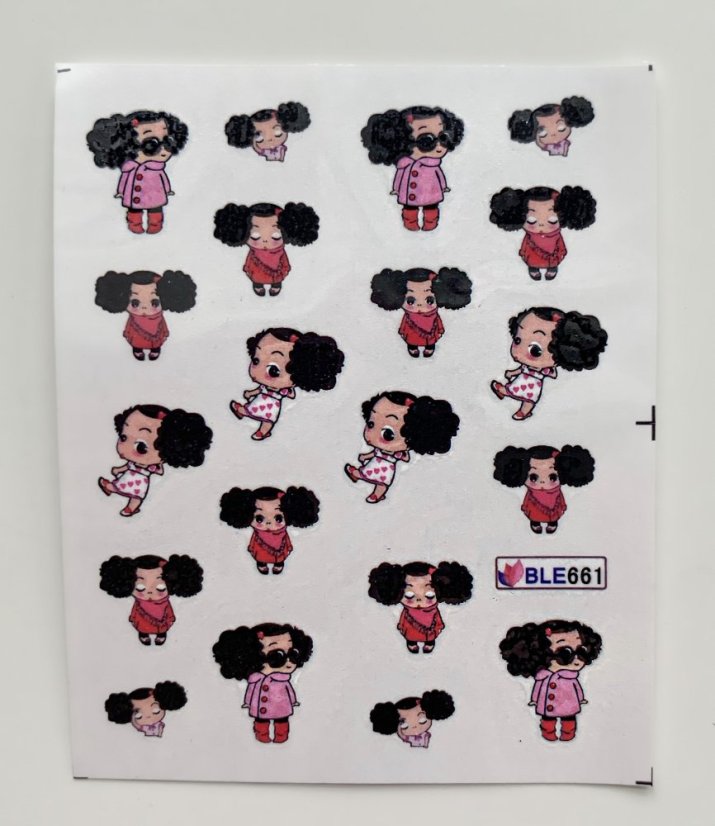 Vodolepky na zdobení nehtů - Curly girl BLE661