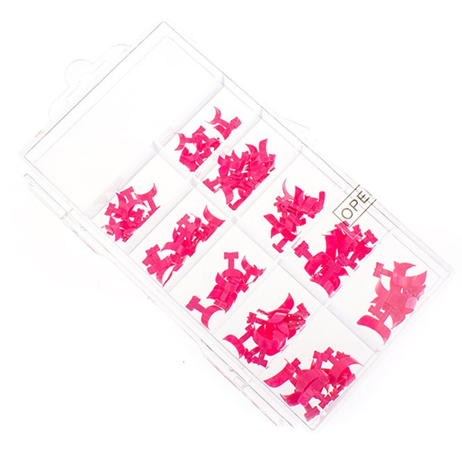 Nechtové tipy French Wrap BOX - ružová 100 ks