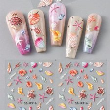 Nálepky na nehty - Mořský svět a mušle