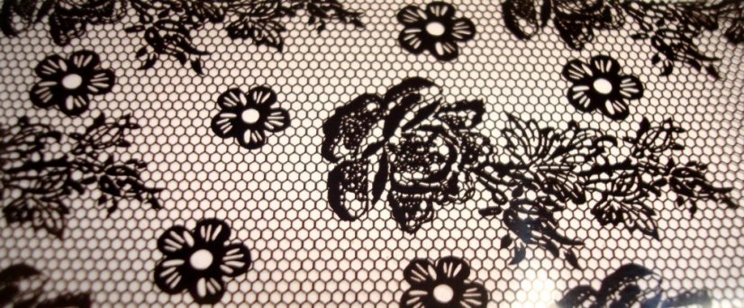 Zdobiace transfer fólie na zdobenie nechtov - Čierne kvety