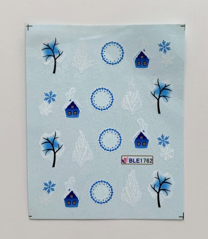 Vodolepky na zdobenie nechtov - Blue Winter BLE1762