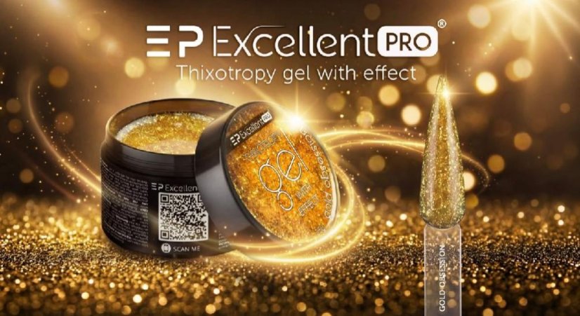 Thixotropy gel s efektem - Gold Obsession 15g