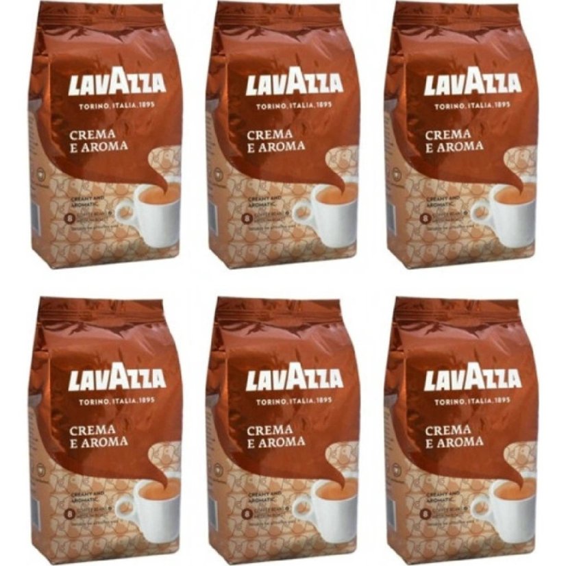 Lavazza Crema e Aroma - zrnková káva, 6×1 kg