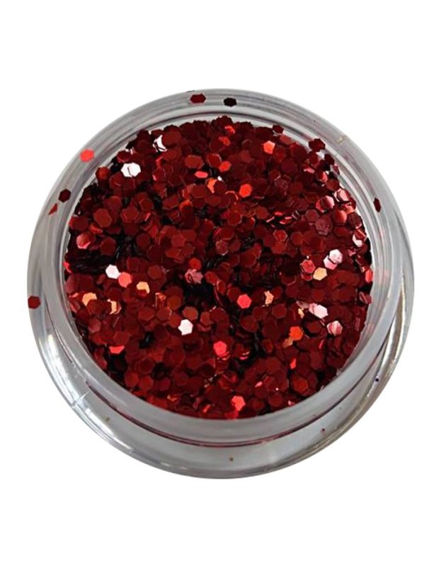 Šesťhranné zdobenie nechtov - Red