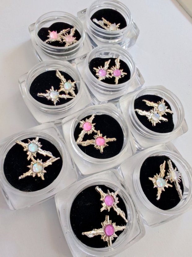 Bižutéria na nechty-Crystal Cross - 2ks Čiré