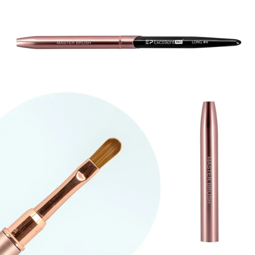 Oválný štětec na gel Excellent PRO Long #4 (Pink&Black)