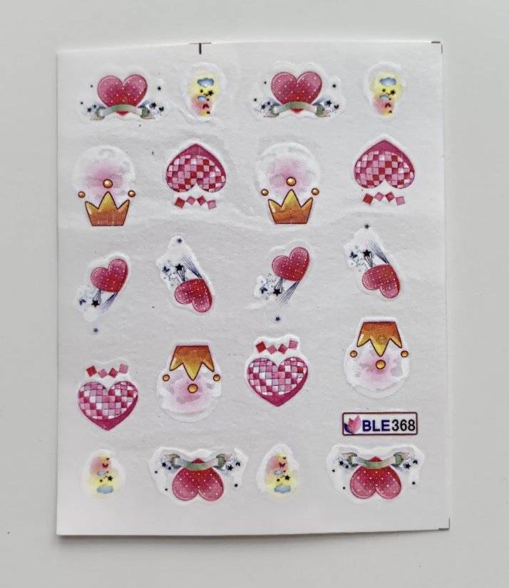 Vodolepky na zdobení nehtů - Princess and Hearts BLE368