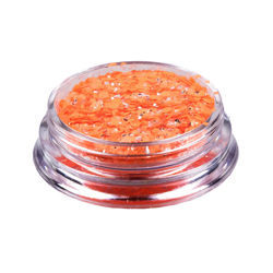 Fluorescenčný brokát na nechty s šestihránky - Neónová oranžová