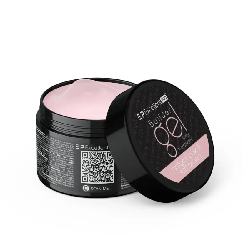 EXCELLENT PRO STAVEBNÍ UV/LED GEL S TEKUTOU PAMĚTÍ - NATURAL LOOK Soft Brown 15g
