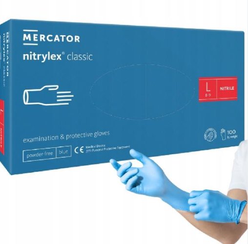 Nitrilové rukavice bezpudrové  Nitrylex Classic  L 100 ks modré