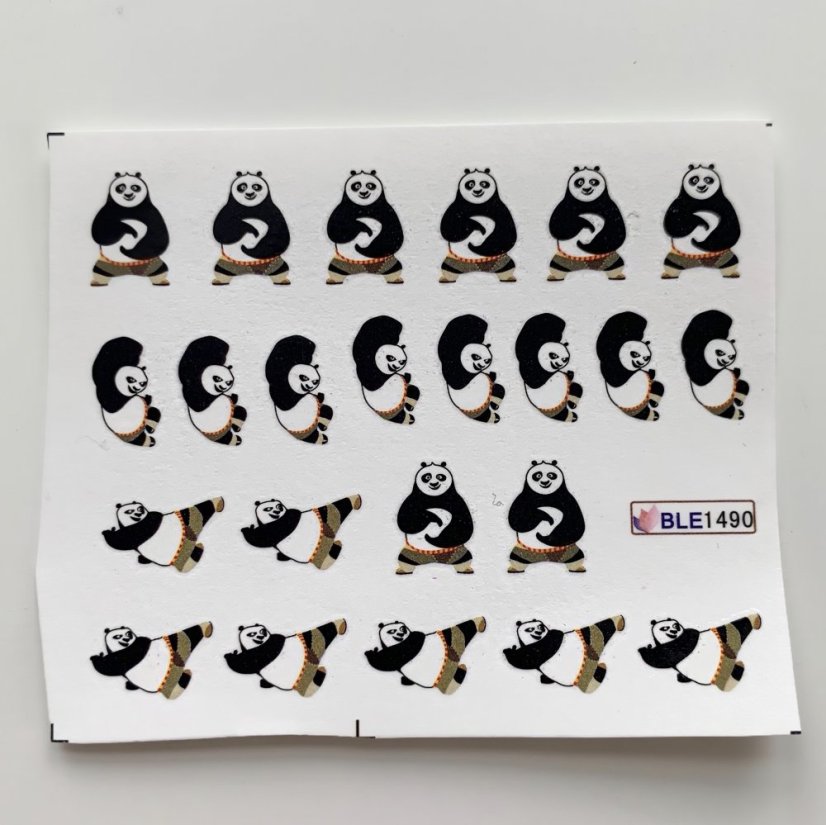 Vodolepky na zdobení nehtů - Cvičící panda BLE1490