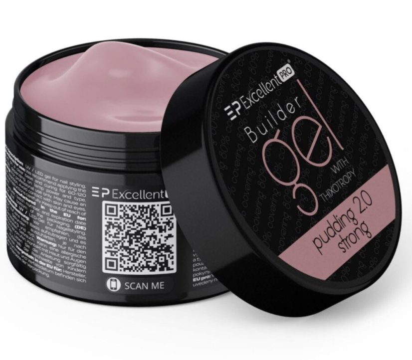 STAVEBNÍ UV/LED GEL S TEKUTOU PAMĚTÍ - Pudding 2.0 Strong 50g