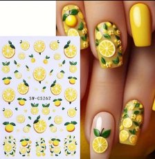 3D nálepky na nechty – Šťavnaté citróny