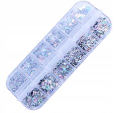 SADA OZDOBY NA NEHTY HOLO STŘÍBRNÁ