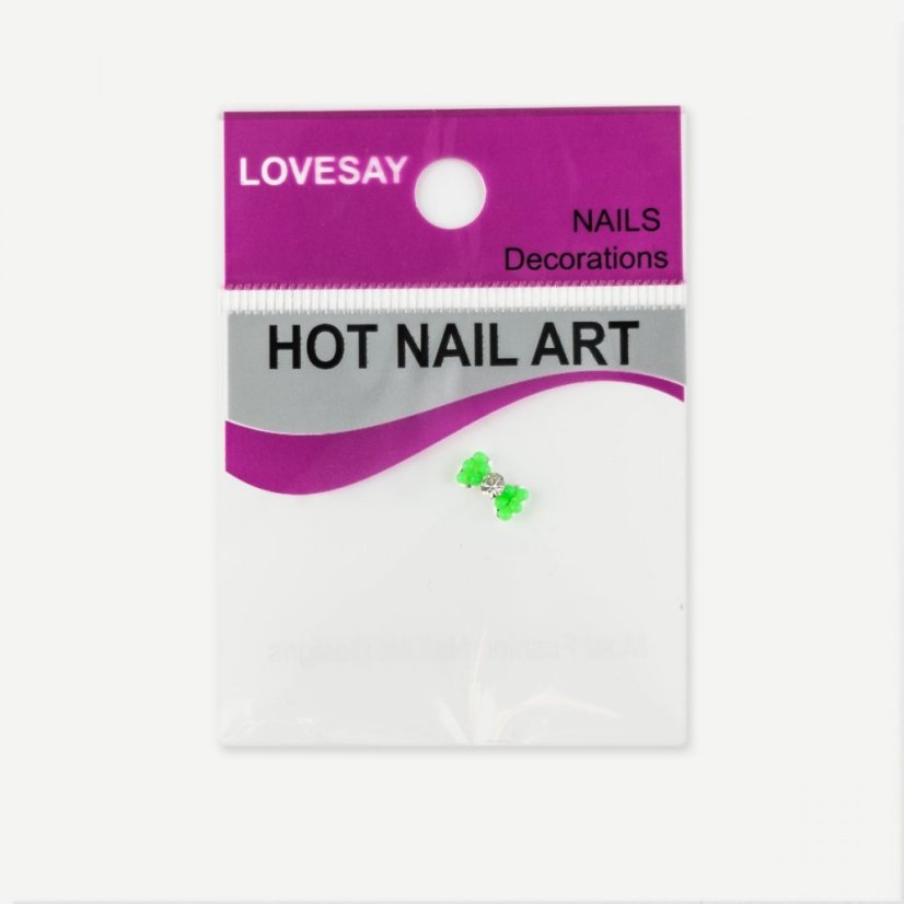 Nehtyprofi Mini bižutéria na nechty č. 006 - zelená mašľa