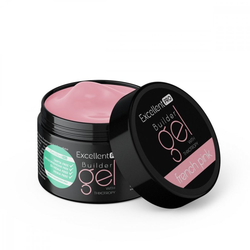 EXCELLENT PRO STAVEBNÝ UV/LED GÉL S TEKUTOU PAMÄTOU - FRENCH PINK 50g