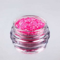 Fluorescenčný brokát s šestihránky - Neón baby pink
